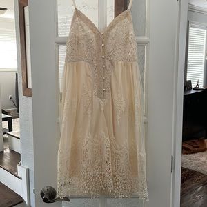 En Crème purchased from Vici, ivory lace dress, size small